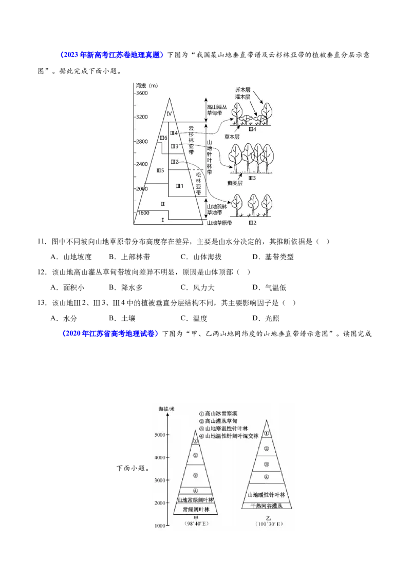 重难点07土壤生物与自然环境整体性和差异性（原卷版）_2025年新高考资料_二轮复习_2025年高三地理高考二轮复习专项提升（新高考通用）3405802_重点&middot;难点&middot;热点专练（分地区）