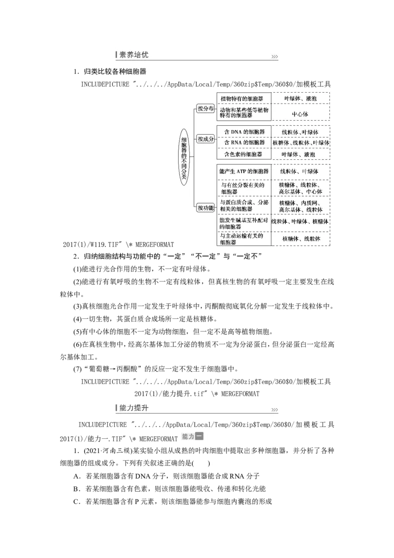 [12501769]高中生物一轮复习学案：第5讲　细胞器和生物膜系统_新高考复习资料_2023年新高考复习资料_一轮复习_精讲精练2023届新高考生物一轮复习学案