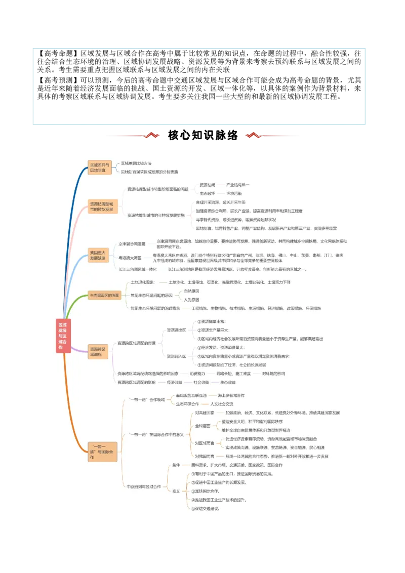 重难点12区域发展与区域合作（解析版）_2025年新高考资料_二轮复习_01高考语文等多个文件_2025年高三地理高考二轮复习专项提升_重点&middot;难点&middot;热点专练（分地区）_新高考通用
