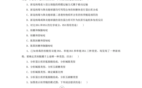 2023版新教材高考生物微专题小练习专练7核酸是遗传信息的携带者202208091239_通用版（老高考）复习资料_2023年复习资料_一轮复习_2023届高考生物一轮微专题100练