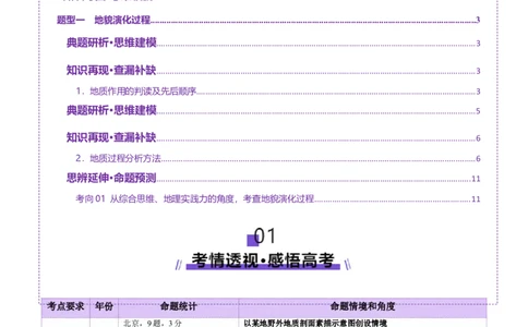微专题地貌演化过程（讲义）（原卷版）_2025年新高考资料_二轮复习_01高考语文等多个文件_上好课2025年高考地理二轮复习讲练测（新高考通用）_第一部分专题突破