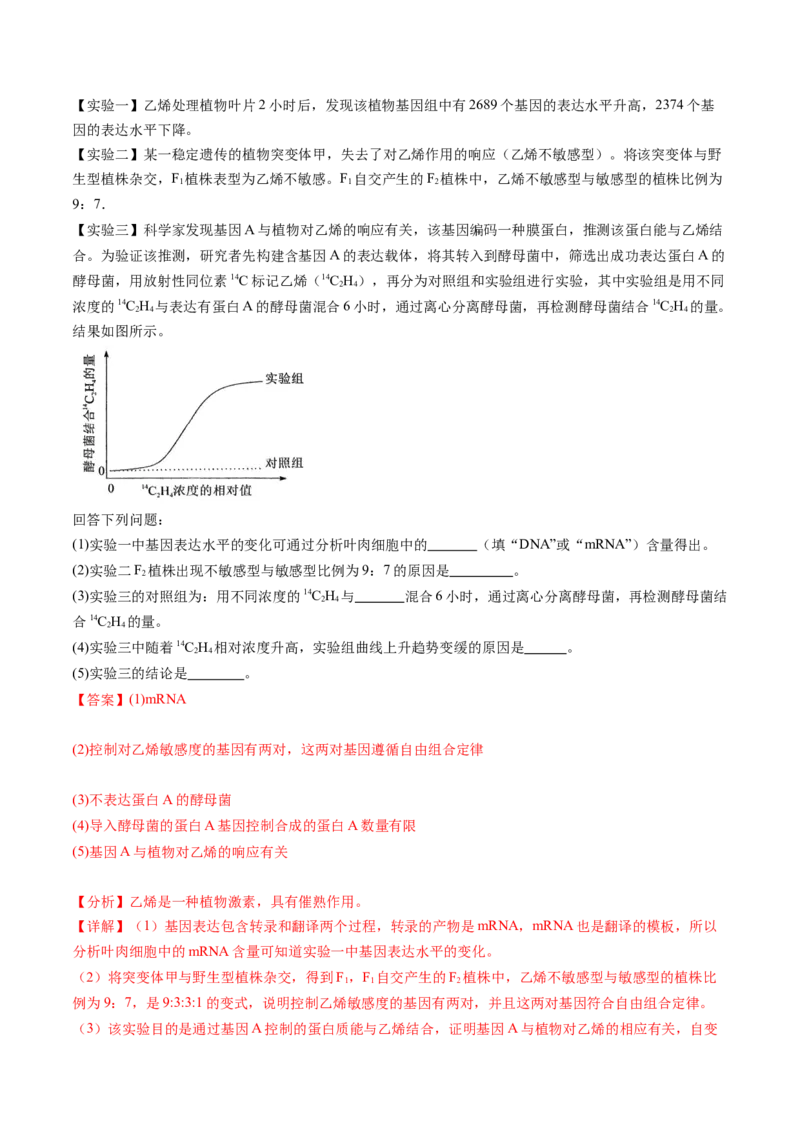 第32.2讲其他植物激素、植物生长调节剂的应用、环境因素参与调节植物的生命活动（练习）（解析版）_2024年新高考资料_1.2024一轮复习_2024年高考生物一轮复习讲练测（新教材新高考）