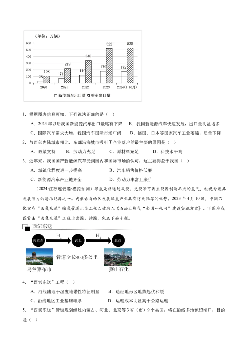 热点04产业发展-2025年高考地理热点&middot;重点&middot;难点（原卷版）_2025年新高考资料_二轮复习_01高考语文等多个文件_2025年高三地理高考二轮复习专项提升_重点&middot;难点&middot;热点专练（分地区）