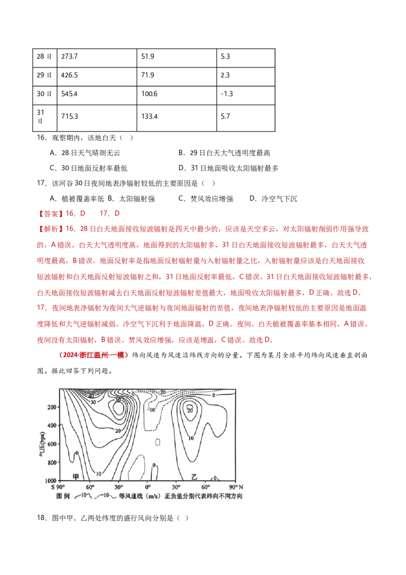 重难点02地球上的大气（解析版）_2025年新高考资料_二轮复习_2025年高三地理高考二轮复习专项提升（新高考通用）3405802_重点&middot;难点&middot;热点专练（分地区）_新高考通用