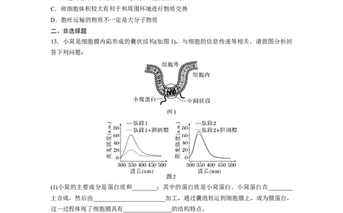第2单元　课时练1　细胞膜的结构和功能_2024年新高考资料_1.2024一轮复习_2024年高考生物一轮复习讲义（新人教版）_学生版在此文件夹_一轮复习69练