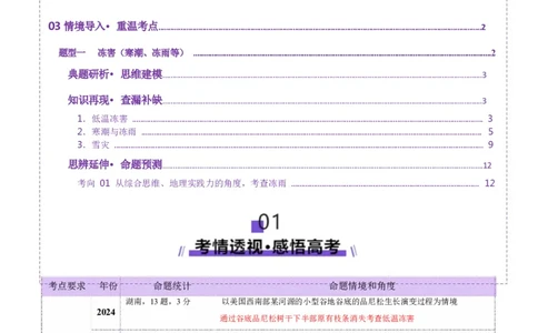 微专题冻害（寒潮、冻雨等）（讲义）（原卷版）_2025年新高考资料_二轮复习_上好课2025年高考地理二轮复习讲练测（新高考通用）3381954