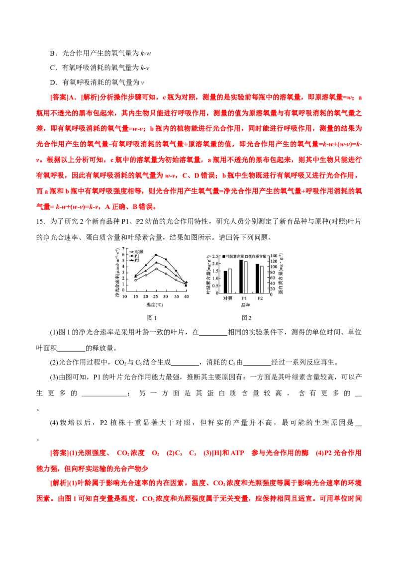 GKSW150_第9讲光合作用-备战2022年高考生物一轮复习精品讲义（人教版）(解析版)_新高考复习资料_2022年新高考复习资料_备战2022新高考生物一轮复习精品讲义（人教版）