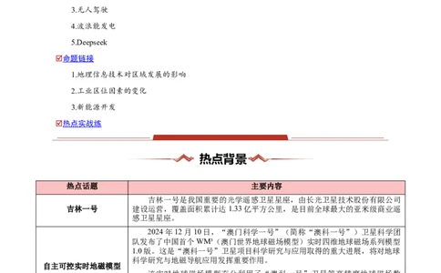 热点02科技兴国-2025年高考地理热点&middot;重点&middot;难点专练（新高考通用）（原卷版）_2025年新高考资料_二轮复习_2025年高三地理高考二轮复习专项提升（新高考通用）3405802_新高考通用