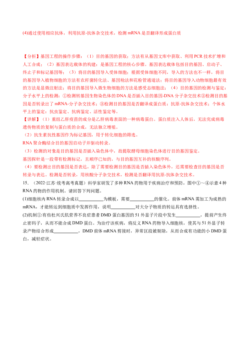 第30讲免疫失调和免疫学的应用（练习）（解析版）_2024年新高考资料_1.2024一轮复习_2024年高考生物一轮复习讲练测（新教材新高考）