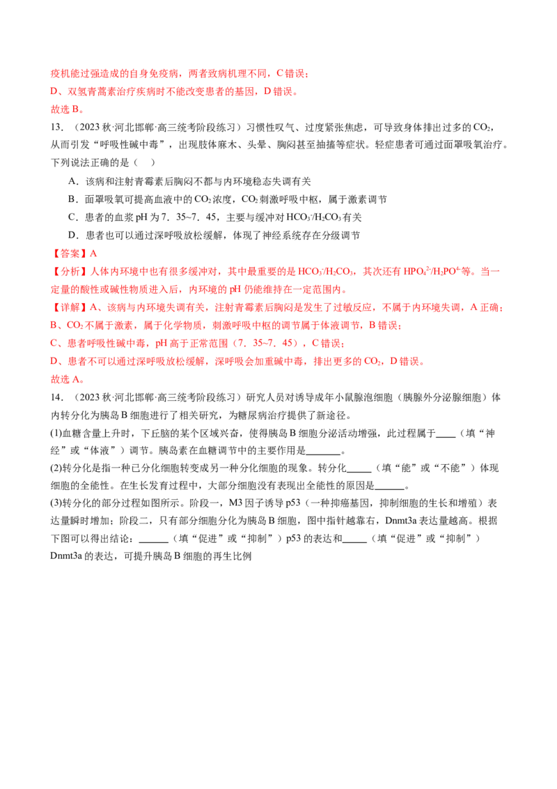 第30讲免疫失调和免疫学的应用（练习）（解析版）_2024年新高考资料_1.2024一轮复习_2024年高考生物一轮复习讲练测（新教材新高考）