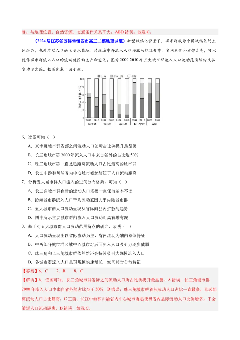 重难点10城乡可持续发展（解析版）_2025年新高考资料_二轮复习_2025年高三地理高考二轮复习专项提升（新高考通用）3405802_重点&middot;难点&middot;热点专练（分地区）_江苏专用