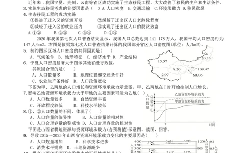 第1讲：人口分布与人口容量（答案在最后一行，无解析）_通用版（老高考）复习资料_2024年复习资料_2024届高考地理一轮复习配套练习小题狂练（答案在最后一行，无解析）