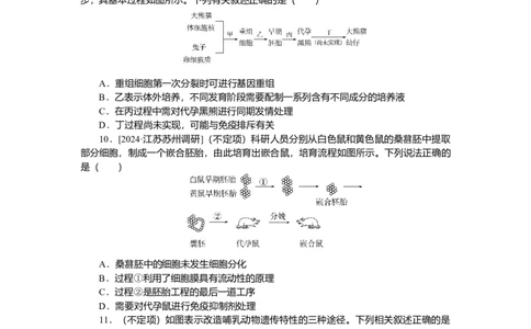 2025届高中生物学一轮复习检测案42　胚胎工程（含解析）_2025年新高考资料_一轮复习_2025届高中生物学一轮复习分层复习检测(含解析)