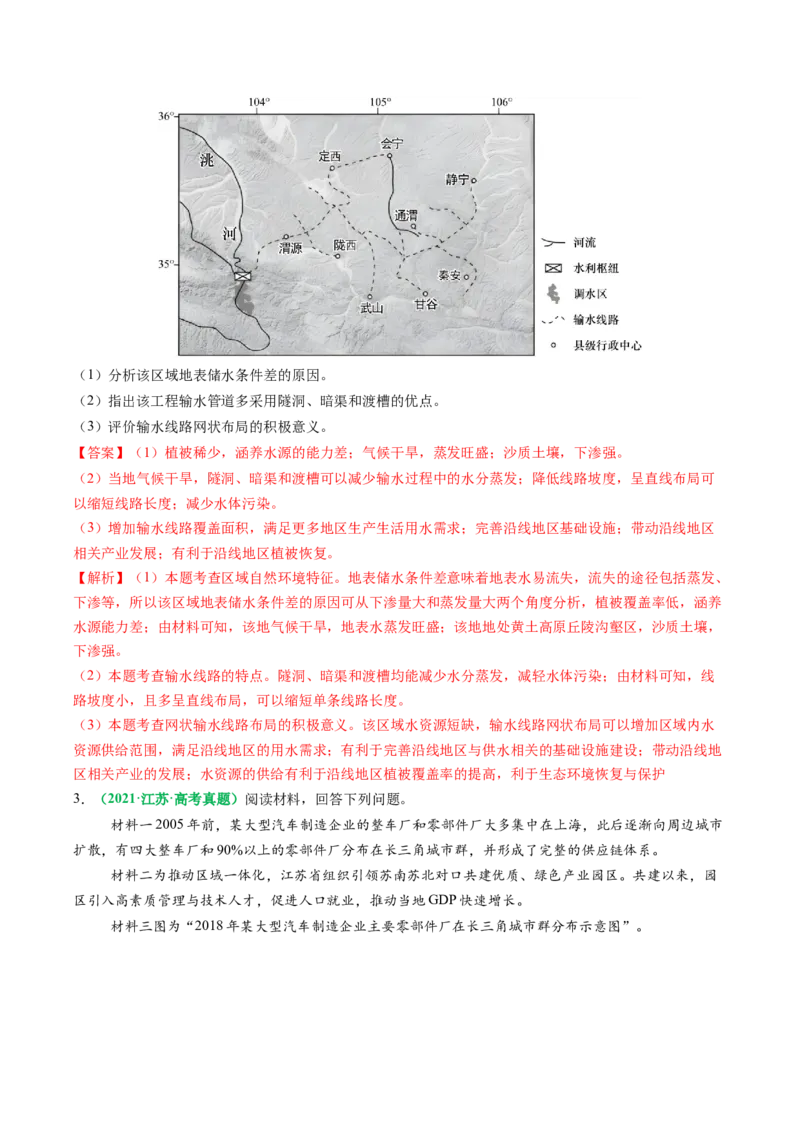 专题28区域联系和区域间协调发展措施的描述方法与技巧（解析版）_2025年新高考资料_二轮复习_01高考语文等多个文件_2025年高考地理二轮热点题型归纳与变式演练（新高考通用）