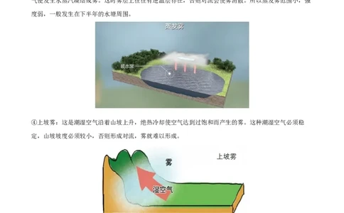 微专题雾、云、雨以及风的形成条件分析（原卷版）_2025年新高考资料_二轮复习_01高考语文等多个文件_2025年高三地理高考二轮复习专项提升_微专题集成讲练