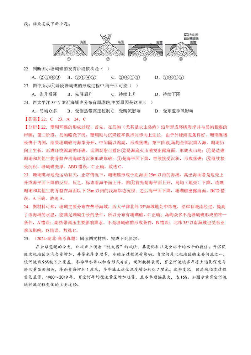 微专题雨雾云、风、副高、特殊天气系统和现象（练习）（解析版）_2025年新高考资料_二轮复习_上好课2025年高考地理二轮复习讲练测（新高考通用）3381954