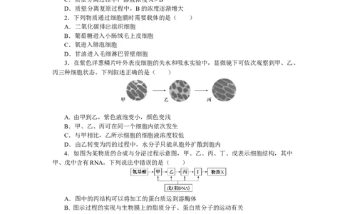 专练89　细胞的物质输入和输出综合练_通用版（老高考）复习资料_2023年复习资料_专项复习_2023《微专题&middot;小练习》&middot;生物