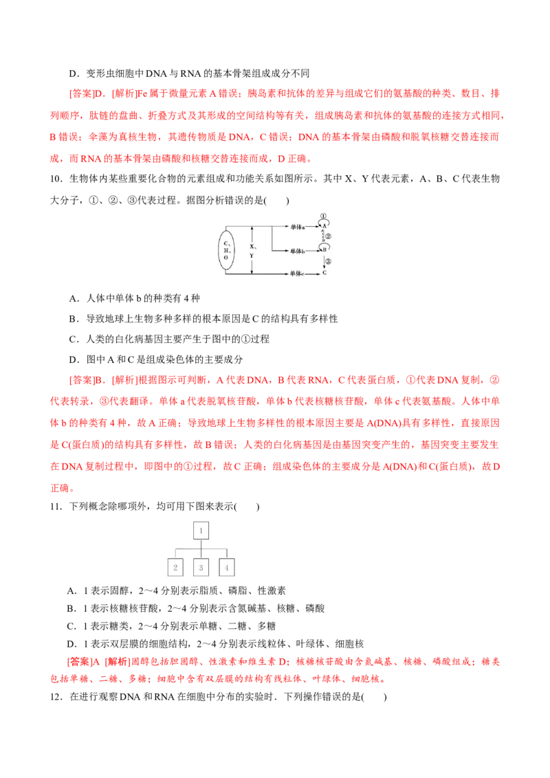 GKSW150_第3讲组成细胞的有机化合物-备战2022年高考生物一轮复习精品讲义（人教版）(解析版)_新高考复习资料_2022年新高考复习资料_备战2022新高考生物一轮复习精品讲义（人教版）