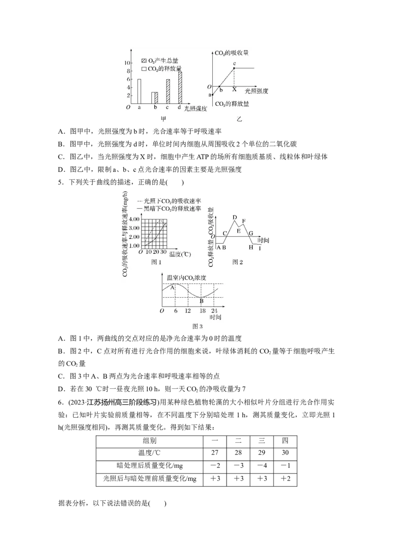 第3单元　课时练7　光合作用和细胞呼吸的综合分析_2024年新高考资料_1.2024一轮复习_2024年高考生物一轮复习讲义（新人教版）_学生版在此文件夹_一轮复习69练