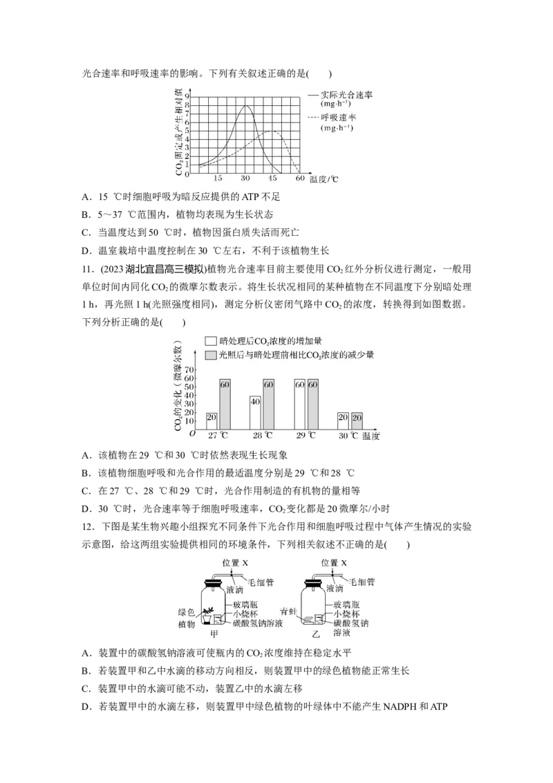 第3单元　课时练7　光合作用和细胞呼吸的综合分析_2024年新高考资料_1.2024一轮复习_2024年高考生物一轮复习讲义（新人教版）_学生版在此文件夹_一轮复习69练