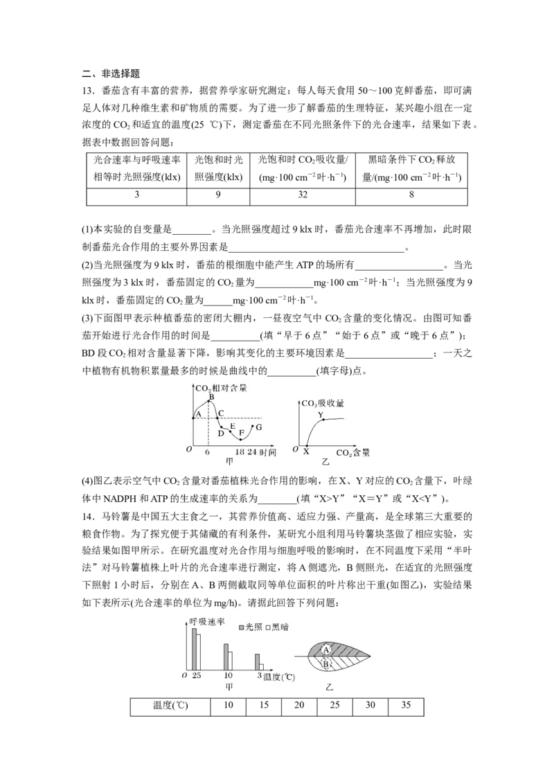 第3单元　课时练7　光合作用和细胞呼吸的综合分析_2024年新高考资料_1.2024一轮复习_2024年高考生物一轮复习讲义（新人教版）_学生版在此文件夹_一轮复习69练