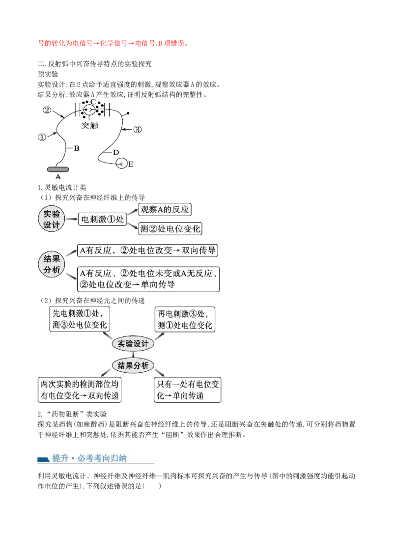 第26.2讲神经冲动的产生、传导和传递（讲义）（教师版）_2024年新高考资料_1.2024一轮复习_2024年高考生物一轮复习讲练测（新教材新高考）