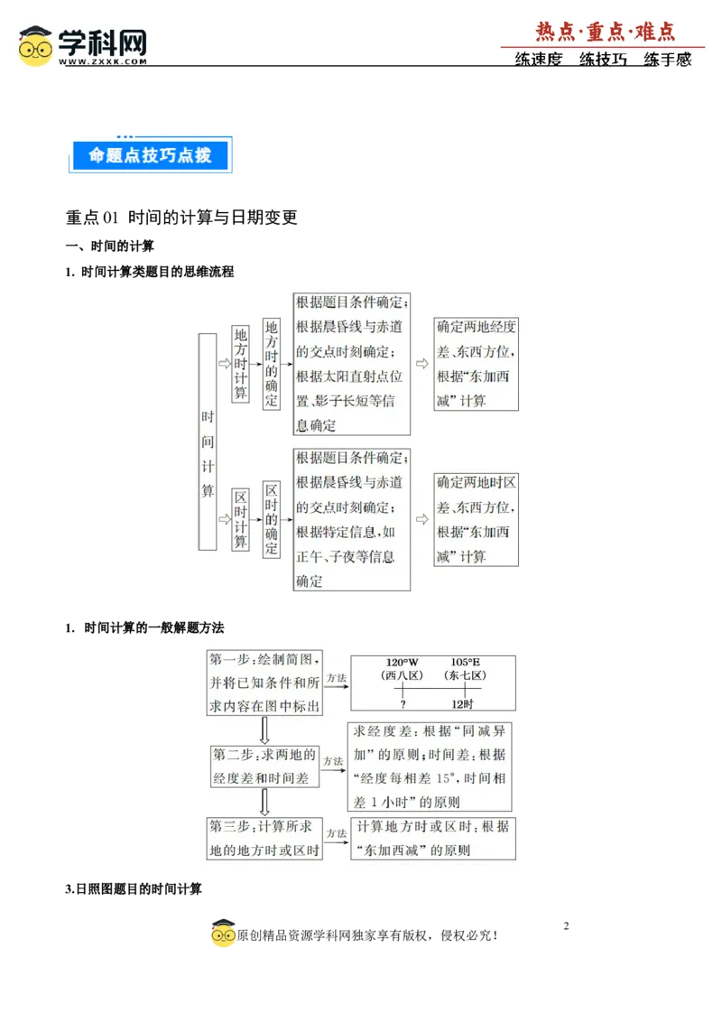 重难点02地球运动与生活生产（原卷版）_2025年新高考资料_二轮复习_2025年高三地理高考二轮复习专项提升（新高考通用）3405802_重点&middot;难点&middot;热点专练（分地区）_广东专用