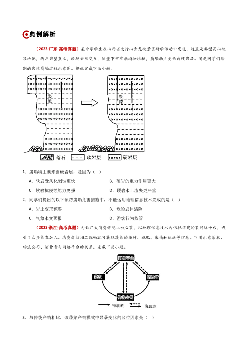 重难点07自然灾害与地理信息技术（原卷版）_2025年新高考资料_二轮复习_2025年高三地理高考二轮复习专项提升（新高考通用）3405802_重点&middot;难点&middot;热点专练（分地区）_新高考通用