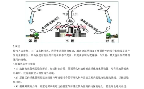 微专题热力环流中的热岛、冷岛、干岛、湿岛效应等（原卷版）_2025年新高考资料_二轮复习_01高考语文等多个文件_2025年高三地理高考二轮复习专项提升_微专题集成讲练
