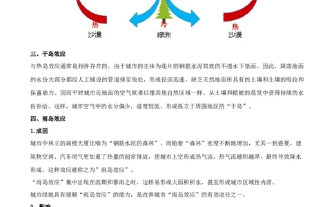 微专题热力环流中的热岛、冷岛、干岛、湿岛效应等（原卷版）_2025年新高考资料_二轮复习_01高考语文等多个文件_2025年高三地理高考二轮复习专项提升_微专题集成讲练