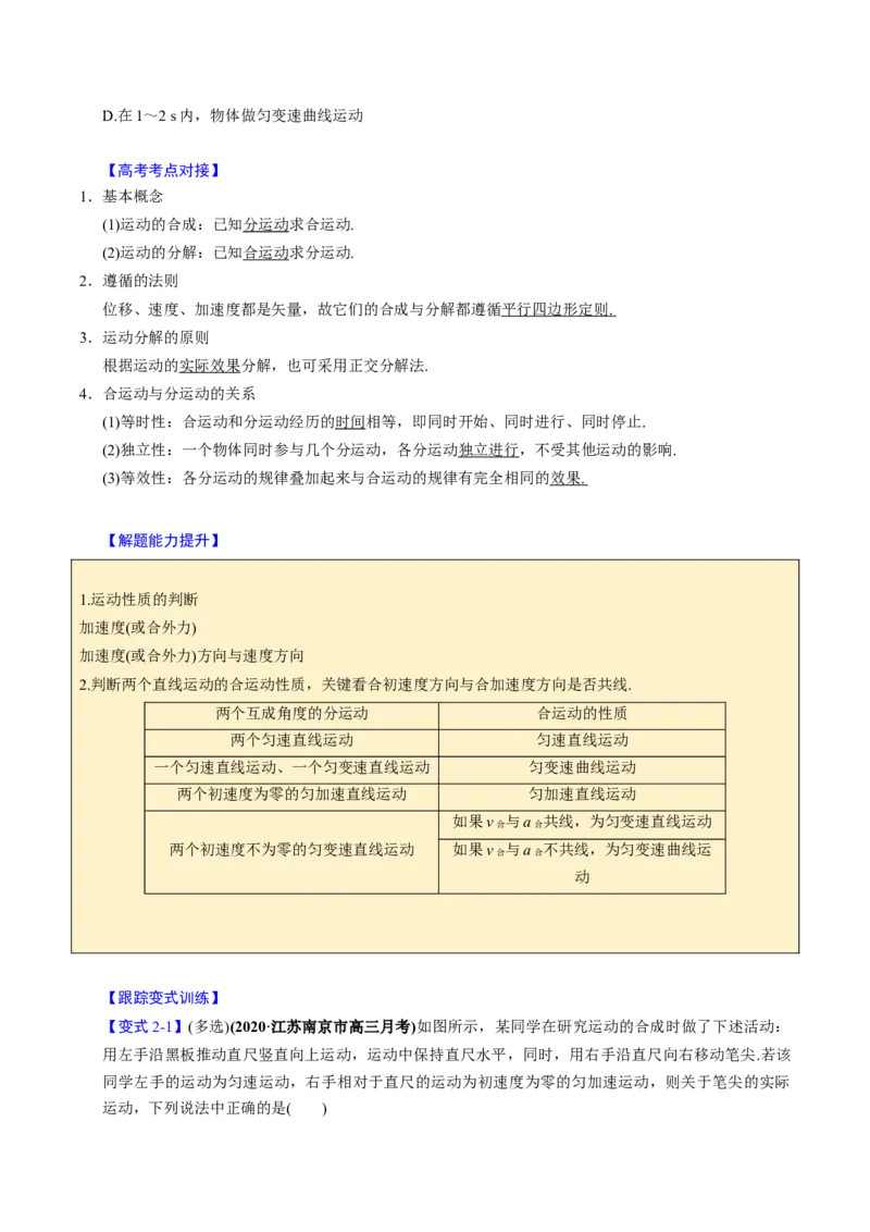 第10讲曲线运动运动的合成与分解四大题型（举一反三）（原卷版）_03高考英语_2025年新高考资料_二轮复习_01高考语文等多个文件_备战2025年高考物理举一反三系列（新高考通用）
