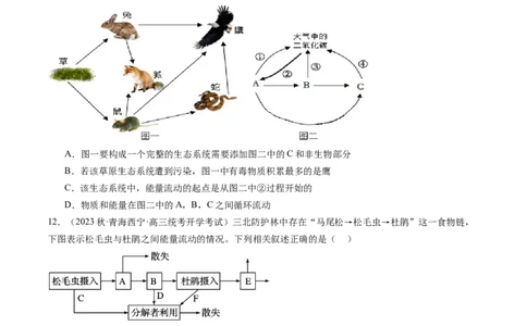 第36讲生态系统的功能（练习）（原卷版）_2024年新高考资料_1.2024一轮复习_2024年高考生物一轮复习讲练测（新教材新高考）