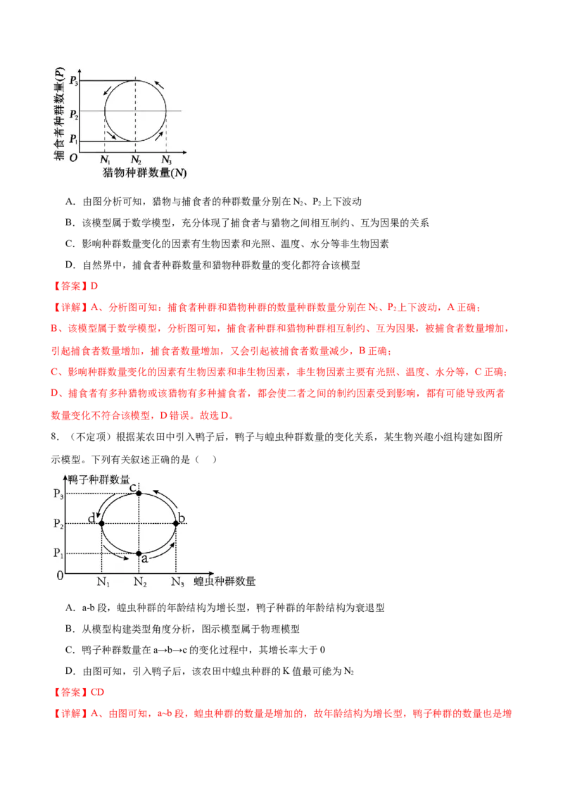 第14讲种群和群落（练习）（解析版）_2024年新高考资料_2.2024二轮复习_2024年高考生物二轮复习讲练测（新教材新高考）