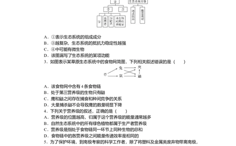 2025届高中生物学一轮复习检测案35　生态系统的结构与能量流动（含解析）_2025年新高考资料_一轮复习_2025届高中生物学一轮复习分层复习检测(含解析)
