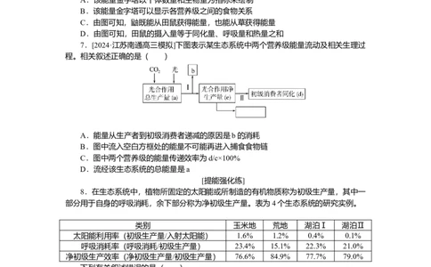 2025届高中生物学一轮复习检测案35　生态系统的结构与能量流动（含解析）_2025年新高考资料_一轮复习_2025届高中生物学一轮复习分层复习检测(含解析)