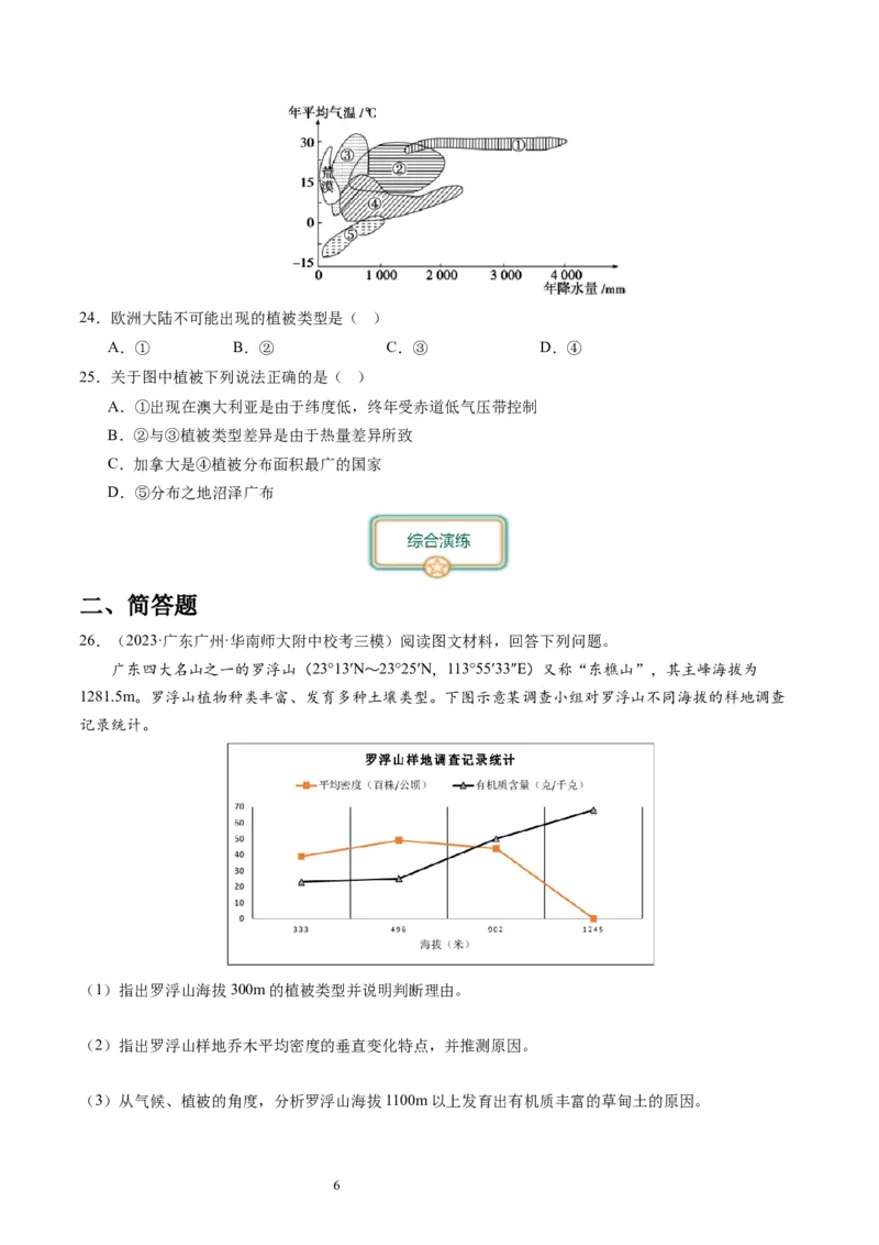 2024届高考一轮复习专题六地理环境的整体性和差异性第十九讲地理环境的差异性（试卷版）_通用版（老高考）复习资料_2024年复习资料_专题训练_19讲地理环境的差异性（专题训练）