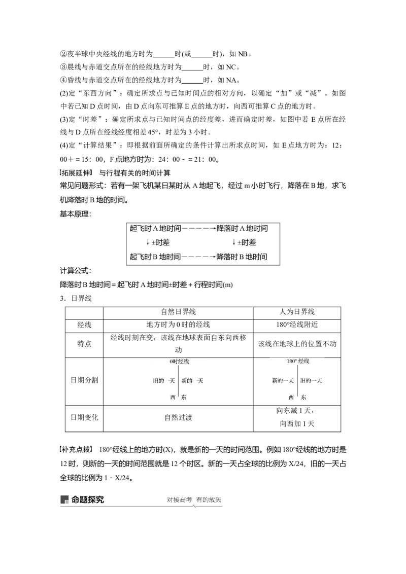 06必修①第2章行星地球第4讲地球的自转及其地理意义_通用版（老高考）复习资料_2023年复习资料_地理高三一轮复习系列_地理高三一轮复习系列《一轮复习讲义》（学生版）