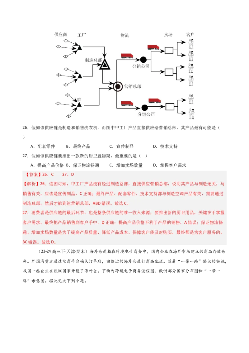 重难点15服务业区位选择与交通运输（解析版）_2025年新高考资料_二轮复习_2025年高三地理高考二轮复习专项提升（新高考通用）3405802_重点&middot;难点&middot;热点专练（分地区）_天津专用