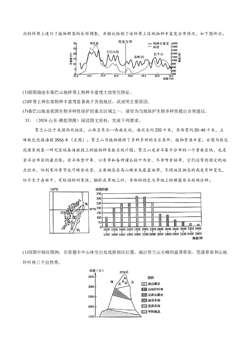 消灭易错自然地理非选择题35题专练（原卷版）_2025年新高考资料_二轮复习_2025年高三地理高考二轮复习专项提升（新高考通用）3405802_易错专练