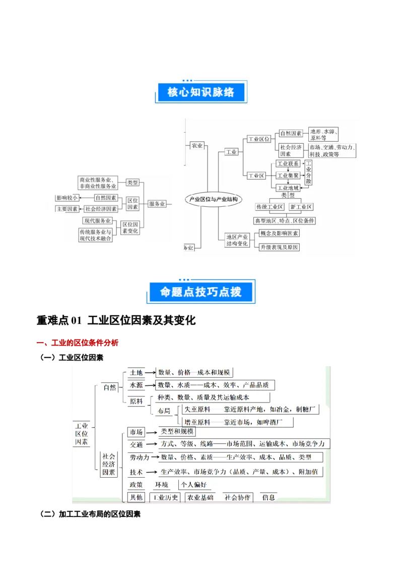重难点10工业和服务业的可持续发展（原卷版）_2025年新高考资料_二轮复习_01高考语文等多个文件_2025年高三地理高考二轮复习专项提升_重点&middot;难点&middot;热点专练（分地区）_广东专用