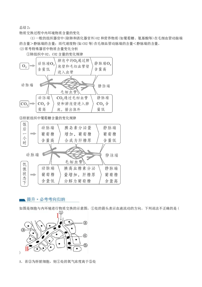 第25讲内环境与稳态（讲义）（学生版）_2024年新高考资料_1.2024一轮复习_2024年高考生物一轮复习讲练测（新教材新高考）