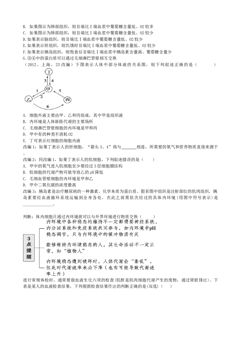 第25讲内环境与稳态（讲义）（学生版）_2024年新高考资料_1.2024一轮复习_2024年高考生物一轮复习讲练测（新教材新高考）