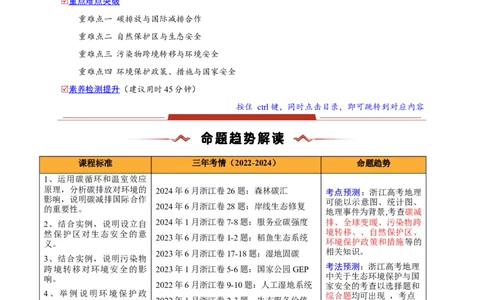 重难点15生态环境保护与国家安全（浙江专用）（解析版）_2025年新高考资料_二轮复习_2025年高三地理高考二轮复习专项提升（新高考通用）3405802_重点&middot;难点&middot;热点专练（分地区）
