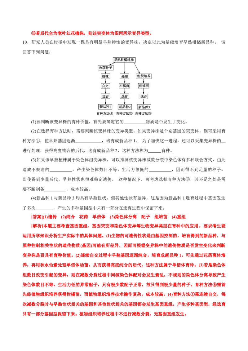 GKSW150_第18讲生物的变异、育种-备战2022年高考生物一轮复习精品讲义（人教版）(解析版)_新高考复习资料_2022年新高考复习资料_备战2022新高考生物一轮复习精品讲义（人教版）