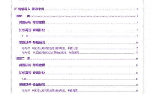 微专题雨雾云（讲义）（原卷版）_2025年新高考资料_二轮复习_01高考语文等多个文件_上好课2025年高考地理二轮复习讲练测（新高考通用）_第一部分专题突破