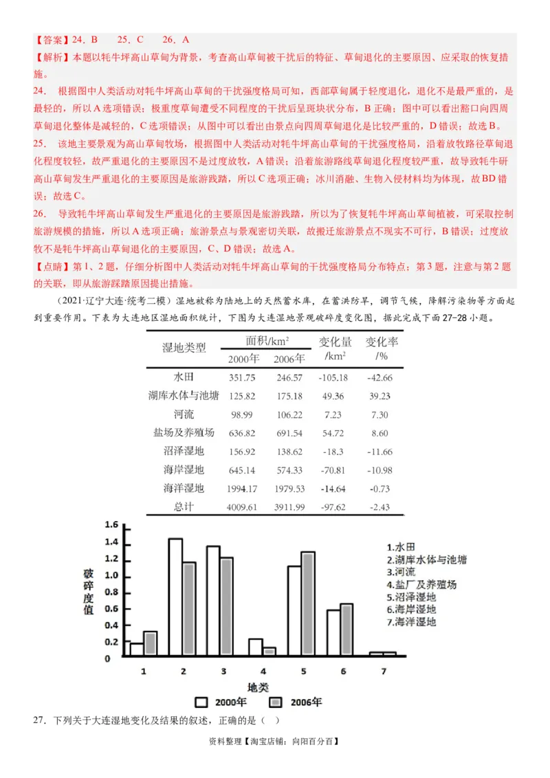 2024届新高考一轮复习专题14环境安全与国家安全第三十三讲环境安全（生态、污染）与国家安全（解析版）_通用版（老高考）复习资料_2024年复习资料_专题训练