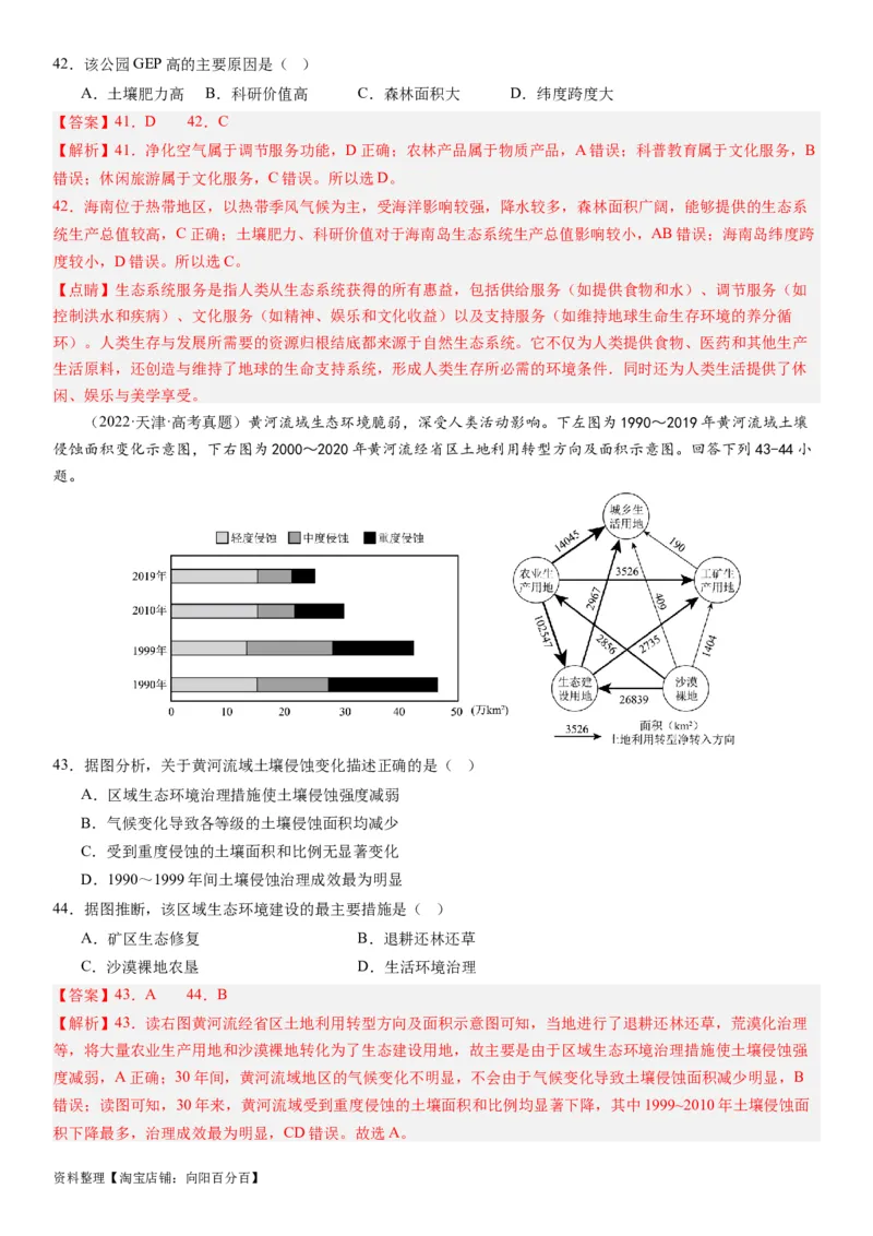2024届新高考一轮复习专题14环境安全与国家安全第三十三讲环境安全（生态、污染）与国家安全（解析版）_通用版（老高考）复习资料_2024年复习资料_专题训练