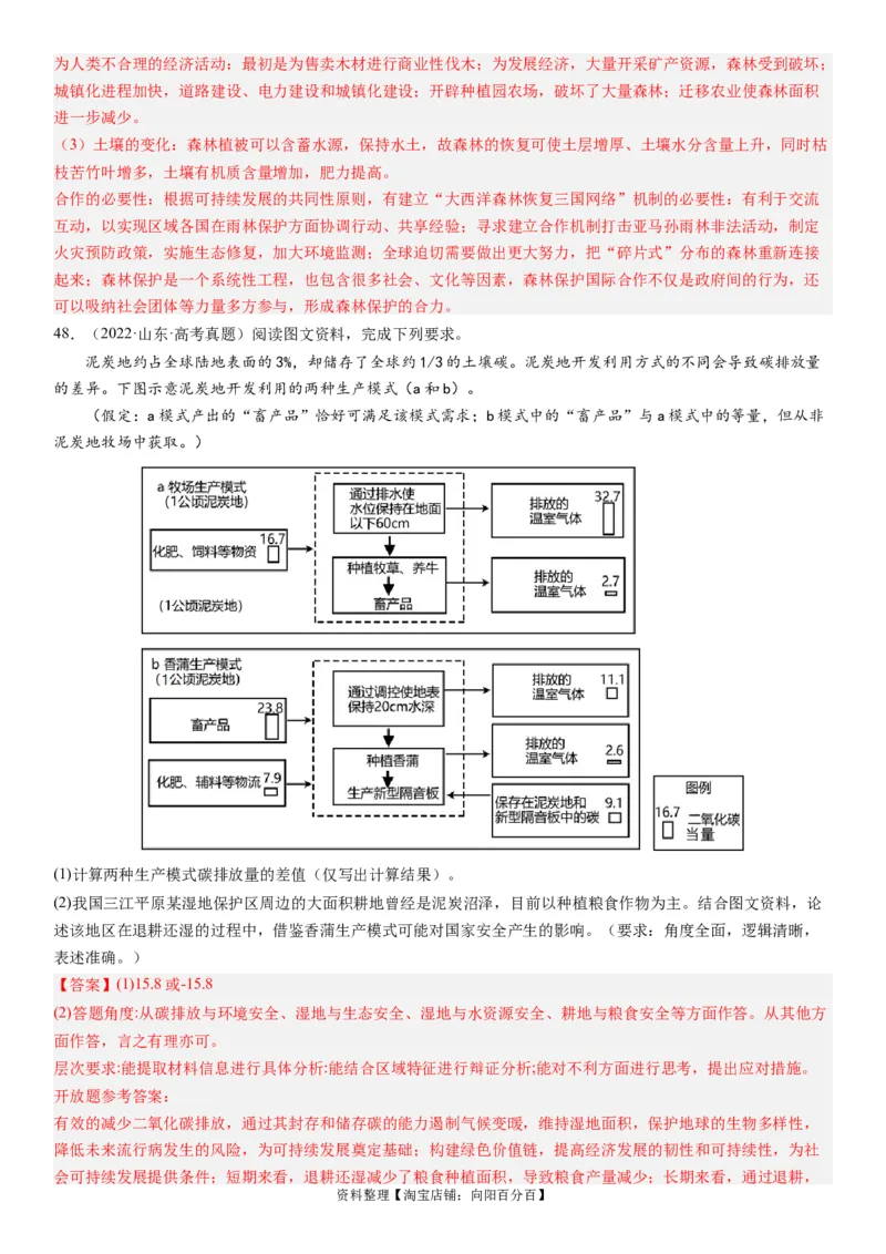2024届新高考一轮复习专题14环境安全与国家安全第三十三讲环境安全（生态、污染）与国家安全（解析版）_通用版（老高考）复习资料_2024年复习资料_专题训练