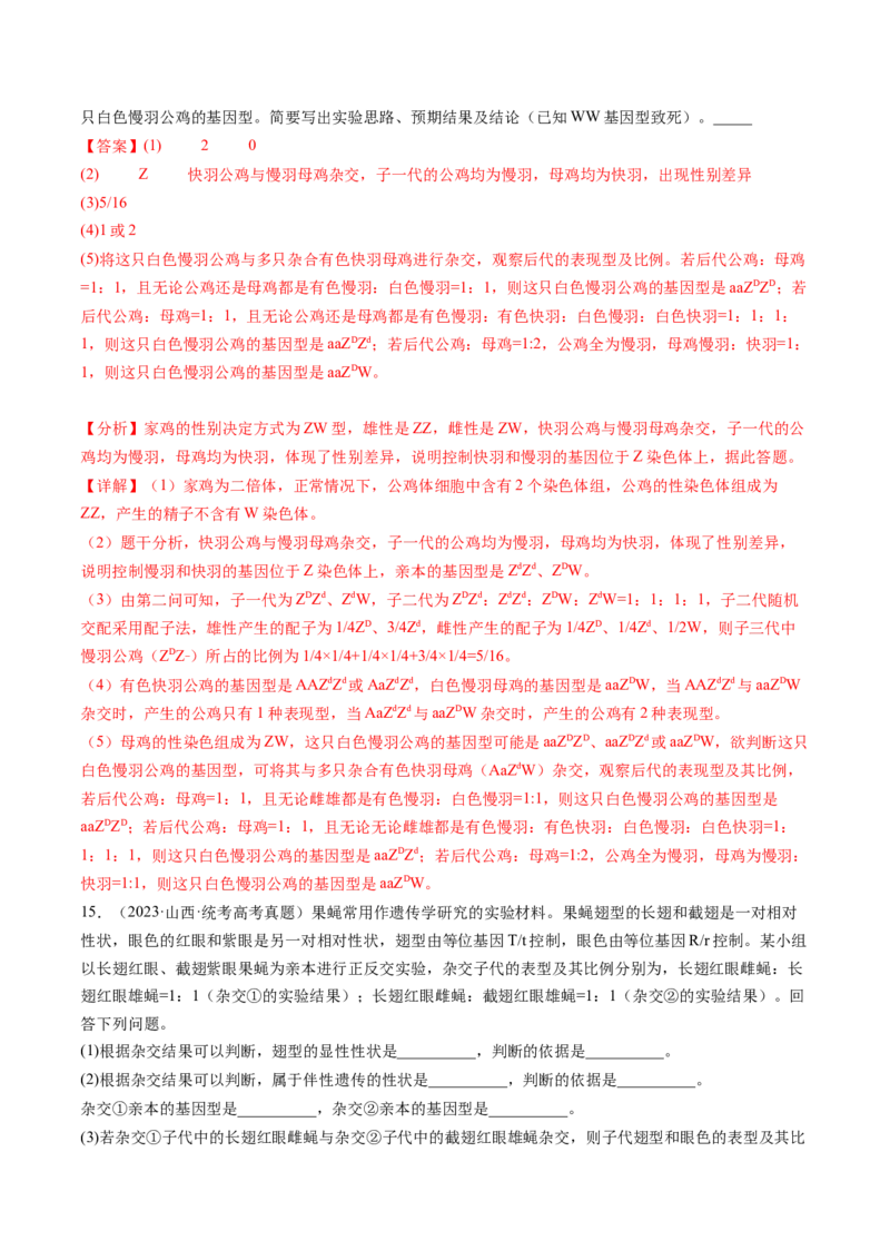 第18讲伴性遗传和人类遗传病（练习）（解析版）_2024年新高考资料_1.2024一轮复习_2024年高考生物一轮复习讲练测（新教材新高考）