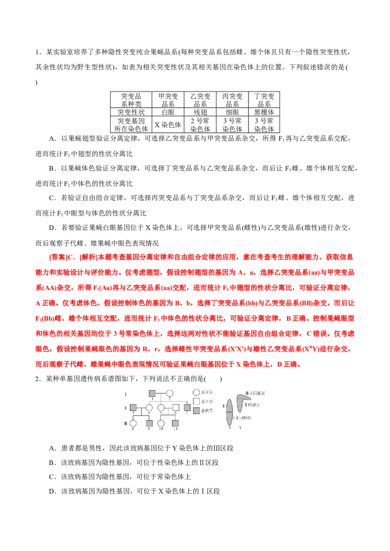 GKSW150_第16讲判断基因位置的方法-备战2022年高考生物一轮复习精品讲义（人教版）(解析版)_新高考复习资料_2022年新高考复习资料_备战2022新高考生物一轮复习精品讲义（人教版）